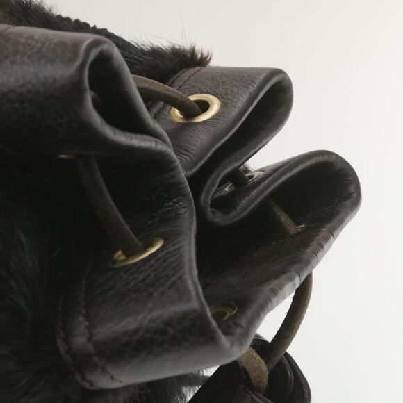 LOUIS VUITTON V Line Shoulder Bag Fur Black - Picture 6 of 16